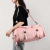 Worparsen Lightweight Travel Bag Fitness Moving Storage Duffel Multifunctional Large Capacity Adjustable Straps Multi Layers Great Load Bearing Shoulder Pink view 2