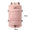 Worparsen Lightweight Travel Bag Fitness Moving Storage Duffel Multifunctional Large Capacity Adjustable Straps Multi Layers Great Load Bearing Shoulder Pink view 3