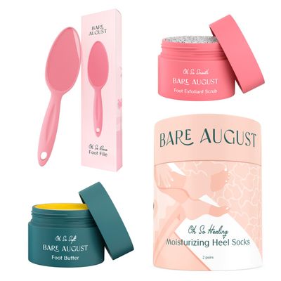 Bare August Pure & Natural Exfoliating Treatment - Soothes Skin, Softens Calluses, Eases Dry Cracks, Removes Dead Skin For Soft, Smooth Feet - Pedicure Care For Women & Men