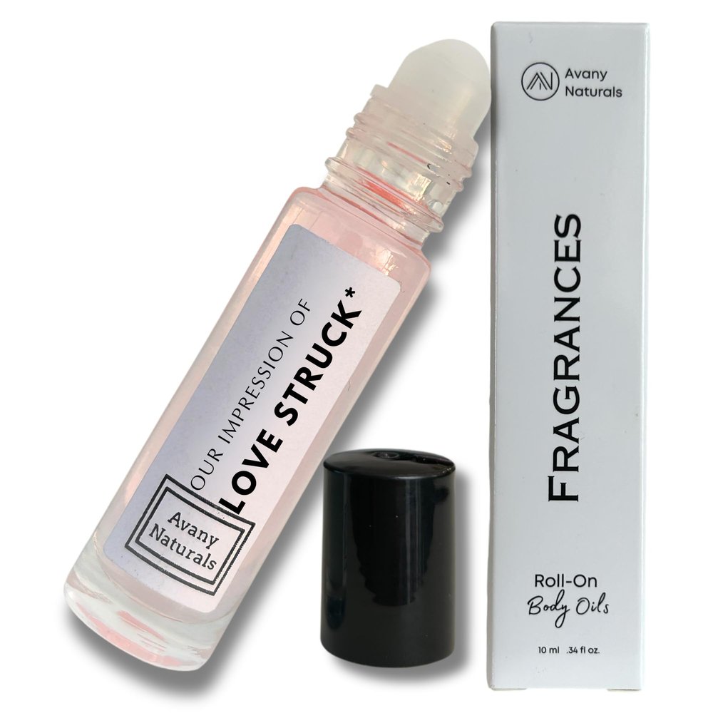 Avany Naturals Scented Body Oils for Women - Roll On Fragrance Samples, Travel Size Perfume, Vacation Essentials & Purse Accessories, 10 ml (LoveStruck Inspired)