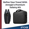 Toiletry Travel Kit for Men  Hanging Shaving Bag with Compartments | Toiletry Kit for Facial Grooming & Hygiene | Ideal for Business Trips, Hotels & Gyms | Water-Resistant Oyster Shell Fabric, Black view 4