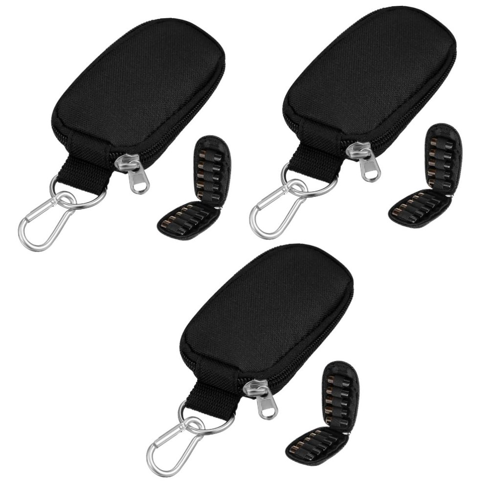 MAGICLULU 3pcs Carrying Case Black Key Oil Bag for Bottles Portable Travel Kit Sturdy Zippers for Use