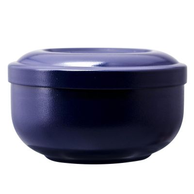F&Y Stainless Steel Beard Soap Cream Bowl, Washable & Multi Functional, Ideal for Trimming & Foaming, Lasting Shaving Accessory with Blue Finish for Mens Grooming Kit