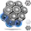 Universal Head Shaver Replacement Heads Magnetic 7 Blades Head Shavers Replacement Blades for Bald Men Compatible with Freebird Shaver & Other Brands (7msilver) view 1
