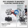 Universal Head Shaver Replacement Heads Magnetic 7 Blades Head Shavers Replacement Blades for Bald Men Compatible with Freebird Shaver & Other Brands (7msilver) view 2