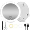 30X Magnifying Mirror with Lights, 6inch Large Makeup Magnifying Mirror, Lighted 30X High Magnifying Mirror, Travel Magnifying Mirror with Lights 30X, Portable LED Magnified Mirror with 3 Suction Cups view 1