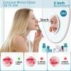 30X Magnifying Mirror with Lights, 6inch Large Makeup Magnifying Mirror, Lighted 30X High Magnifying Mirror, Travel Magnifying Mirror with Lights 30X, Portable LED Magnified Mirror with 3 Suction Cups view 3