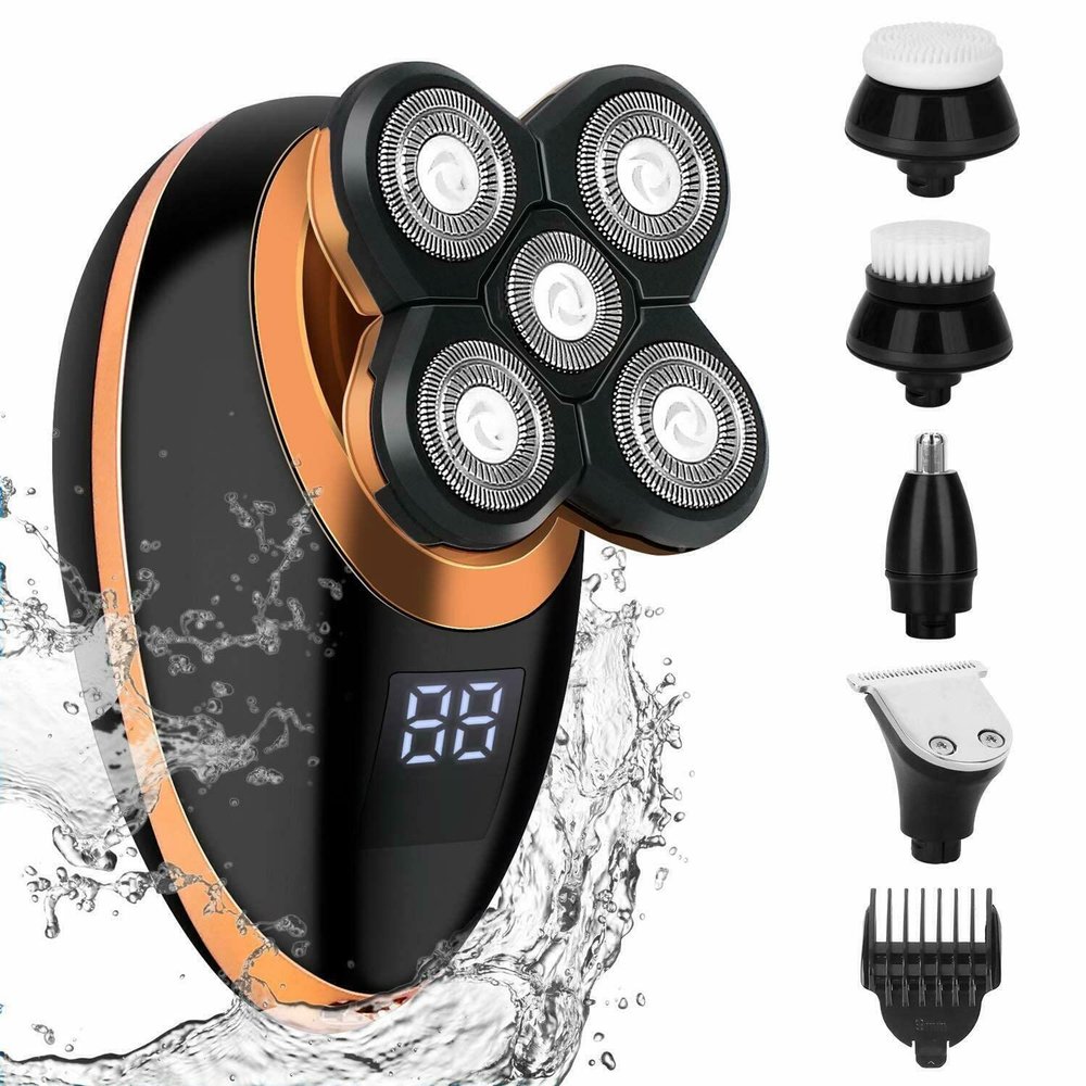 Head Shavers for Bald Men, 5 Heads Floating Electric Shaver Beard Hair Trimmer Bald Shaving Cordless