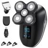 Head Shavers for Bald Men, 5in1 Digital Display Wet Dry Electric Shaver Men Bald Shaving Machine Beard Hair Trimmer Body Facial Electric Razor Rechargeable (Color : Silver) view 1