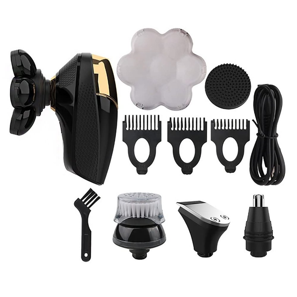 WTCBQC Head Shavers for Bald Men, Shaver for Men 7D Independently 7 Cutter Floating Head Waterproof Electric Razor LCD Multifunction USB Charge Trimmer for Men