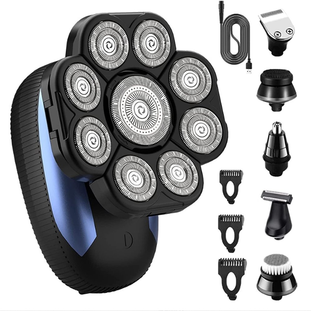 WTCBQC Head Shavers for Bald Men, 9D Shaver for Bald Men Rechargeable Rotary Shaver Cordless Beauty Shaver Kit for Wet and Dry Head Shaving Trimmer