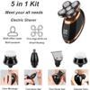 Head Shavers for Bald Men, 5 in 1 Wet Dry Electric Shaver for Men Beard Hair Trimmer Electric Razor Rechargeable Bald Shaving Machine LCD Display Grooming kit view 2