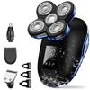 Head Shavers for Bald Men, 5in1 Digital Display Wet Dry Electric Shaver Men Bald Shaving Machine Beard Hair Trimmer Body Facial Electric Razor Rechargeable (Color : OneColor) view 1