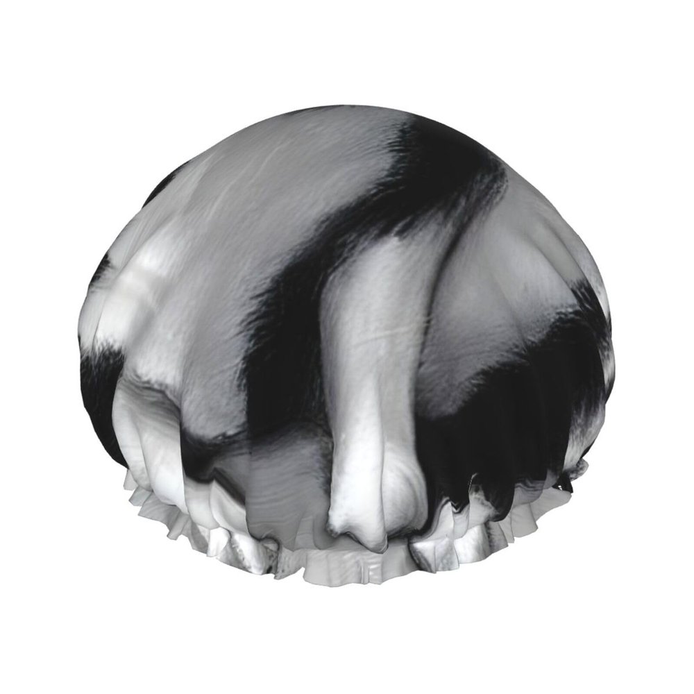 Black And White Cats Fashion Joker Bath Hat,Reusable Double Bath Hat,Enjoy A More Advanced Bathing Experience