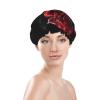 Red And Roses Fashion Joker Bath Hat,Reusable Double Bath Hat,Enjoy A More Advanced Bathing Experience view 3