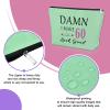60th Birthday Gifts for Wife Green Makeup Bag 60 Year Old Birthday Gifts for Women 1964 Funny Sixty Birthday Gifts for Aunt Sister Cosmetic Bag Funny Quotes from Turning 60 Years Old Travel Pouch view 3