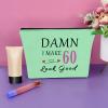 60th Birthday Gifts for Wife Green Makeup Bag 60 Year Old Birthday Gifts for Women 1964 Funny Sixty Birthday Gifts for Aunt Sister Cosmetic Bag Funny Quotes from Turning 60 Years Old Travel Pouch view 4