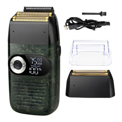 Electric Razors for Men, 2 in 1 Rechargeable Electric Shaver LCD Display Portable Cordless Men Reciprocating Razor Beard Trimmer (Color : KM-2027)