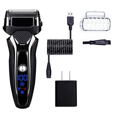 WTCBQC Electric Razors for Men, Wet Dry Rechargeable Electric Shaver for Men Facial Beard Electric Razor Stubble 3-Blade System Shaving Machine (Color : Stand-Alone)