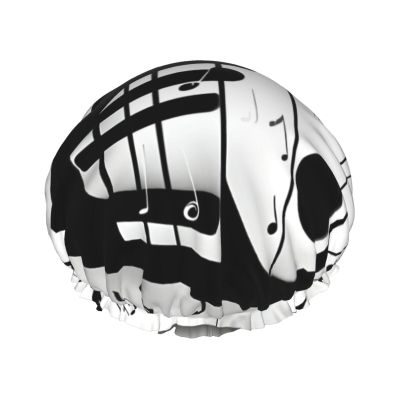 Black And White Music Note Fashion Joker Bath Hat,Reusable Double Bath Hat,Enjoy A More Advanced Bathing Experience