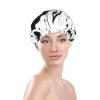 Black And White Music Note Fashion Joker Bath Hat,Reusable Double Bath Hat,Enjoy A More Advanced Bathing Experience view 3