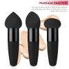 AKOAK 3 Pcs Foundation Sponge Puff, Mushroom Makeup Sponge Mix Sponge Makeup Puff Band Handle, Face Sponge BB Cream Foundation Makeup Tool (Black) view 2