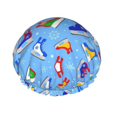 Hockey Elements Creative Patterned Fashion Joker Bath Hat,Reusable Double Bath Hat,Enjoy A More Advanced Bathing Experience