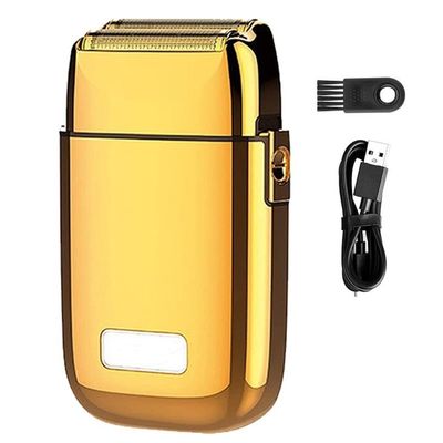 Electric Razors for Men, Full Metal Electric Shaver for Men Hair Beard Electric Razor Bald Head Shaving Machine Finishing Fades Rechargeable (Color : Gold with Box)