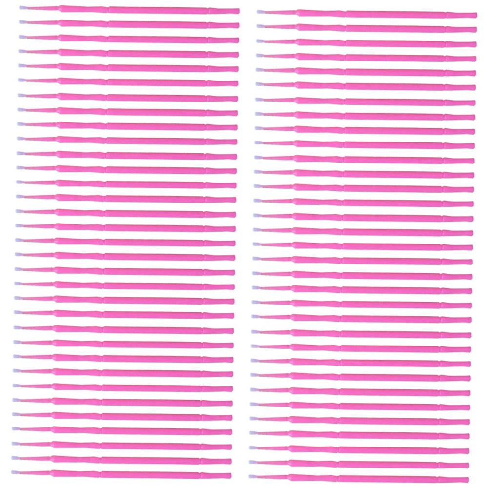 Ipetboom 100pcs Disposable Eyelash Extension Cotton Swabs Pink Micro Applicator Brush for Makeup and Nail Art Non-linting Clean Sanitary Tools for Salon and Home Use