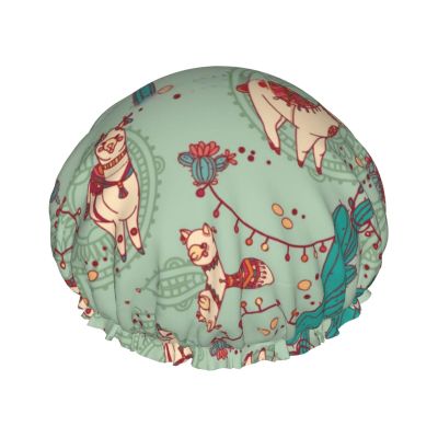 Llamas Fashion Joker Bath Hat,Reusable Double Bath Hat,Enjoy A More Advanced Bathing Experience