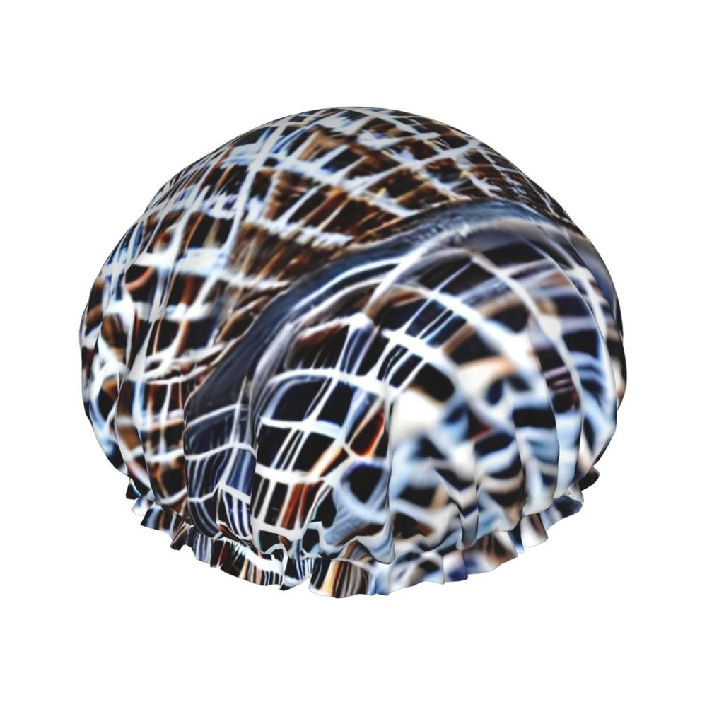 Coastal Fishing Net Shell Fashion Joker Bath Hat,Reusable Double Bath Hat,Enjoy A More Advanced Bathing Experience