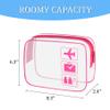 3Pcs TSA Approved Toiletry Bag, Clear Travel Toiletry Bag, Clear Makeup Bag, Waterproof Travel Makeup Cosmetic Bag, Carry On Airport Airline Quart Size Travel Bag for Women Men (Black+Pink+Blue) view 3