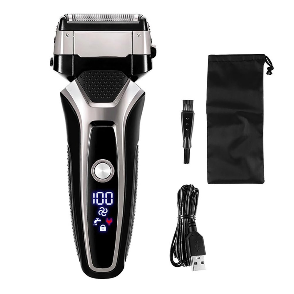 WTCBQC Electric Razors for Men, USB Rechargeable Electric Shaver Stainless Steel Shaving Machine for Men 3D Triple Floating Blade Razor Shaver Barber Electric