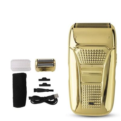 Electric Razors for Men, Electric Shaver Hair Cleaning Razor Beard Foil Shaving Machine Finishing Tool for Men (Color : Gold)