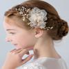 BERYUAN Flower Girls White Hair Comb with Gold Leaves, Pearls and Floral Accents for Bride, Bridesmaid, or Wedding Headpiece view 2