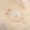 BERYUAN Flower Girls White Hair Comb with Gold Leaves, Pearls and Floral Accents for Bride, Bridesmaid, or Wedding Headpiece view 4