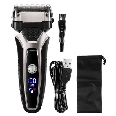 WTCBQC Electric Razors for Men, USB Rechargeable Electric Shaver Stainless Steel Shaving Machine Men 3D Triple Floating Blade Razor Shaver Barber Trimmer, Silver No Box