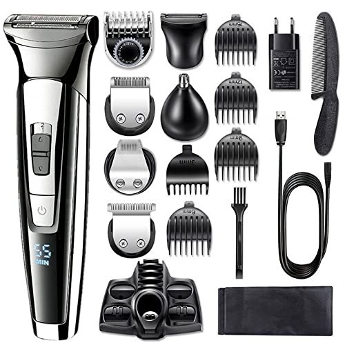 Electric Razors for Men, 17 Piece Grooming kit Electric Shaver for Men Body Shaving Machine Beard Hair Trimmer Electric Razor Rechargeable 100-240v