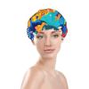 Colorful Tropical Sea Fish Stylish And Functional Double-Layer Shower Cap - Reusable And Cute Elastic Bath Cap view 3