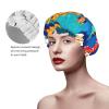 Colorful Tropical Sea Fish Stylish And Functional Double-Layer Shower Cap - Reusable And Cute Elastic Bath Cap view 4
