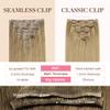 GOO GOO Clip in Hair Extensions Real Human Hair, Remy Human Hair Extensions Clip ins for Women, Natural Human Hair, 24inch 160g 7Pcs, 7 Bronde view 3