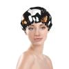 Dog Paw Print Stylish And Functional Double-Layer Shower Cap - Reusable And Cute Elastic Bath Cap view 3