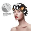 Dog Paw Print Stylish And Functional Double-Layer Shower Cap - Reusable And Cute Elastic Bath Cap view 4
