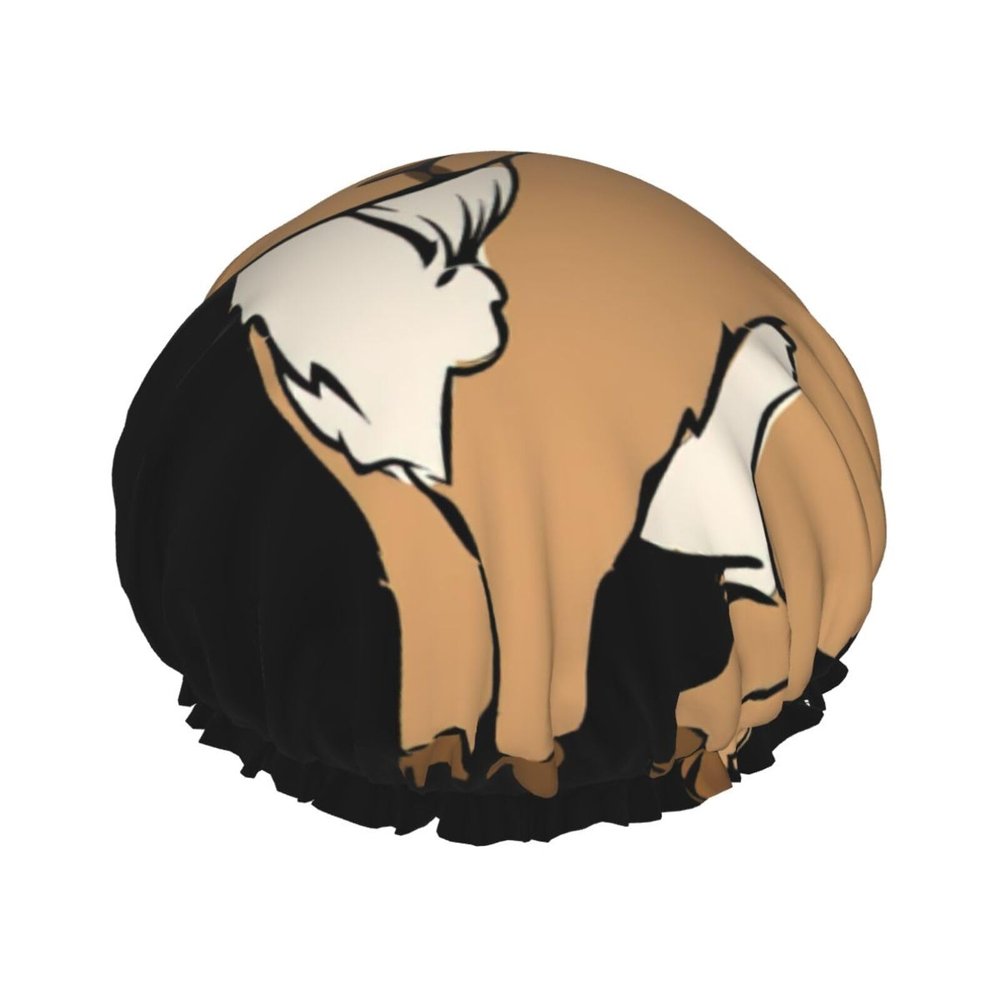 Brown Goat Stylish And Functional Double-Layer Shower Cap - Reusable And Cute Elastic Bath Cap