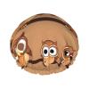 Cute Big Brown Cartoon Owls Stylish And Functional Double-Layer Shower Cap - Reusable And Cute Elastic Bath Cap view 1