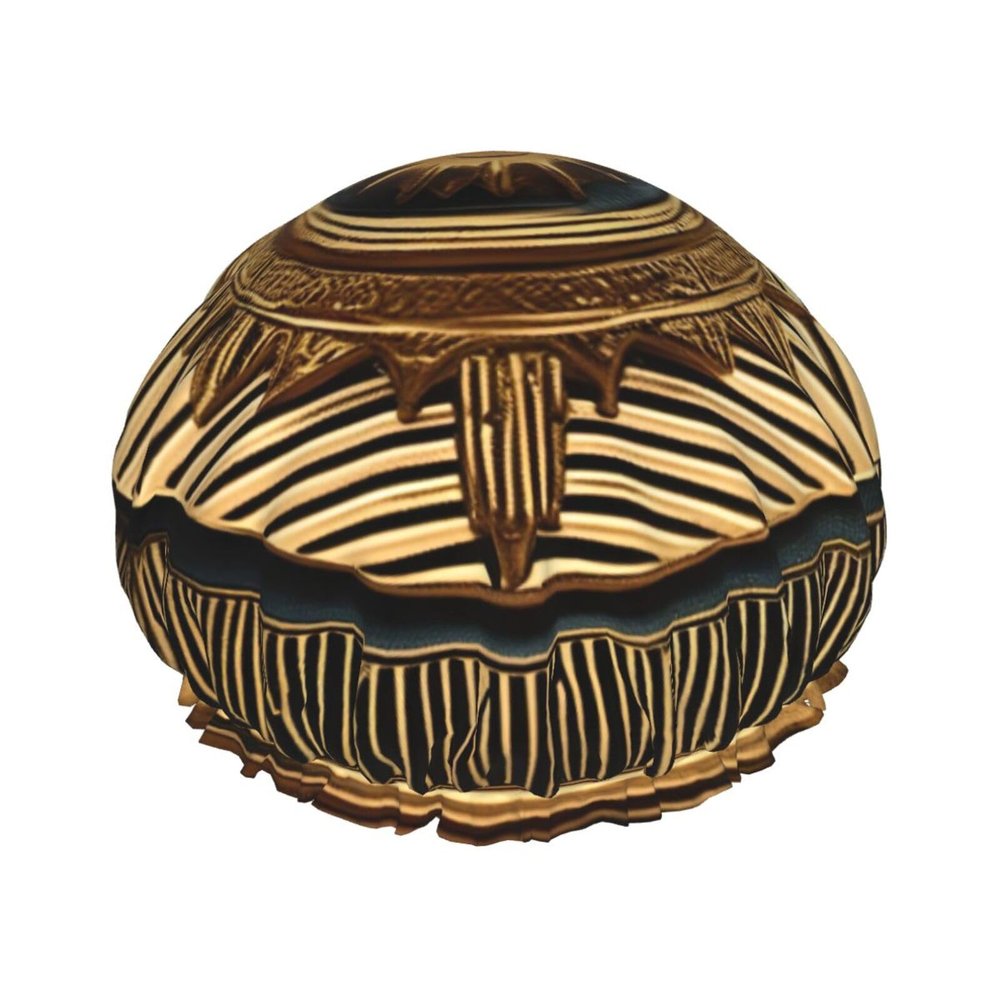 SSIMOO Sun Old Egyptian Timeless Grace Stylish And Functional Double-Layer Shower Cap - Reusable And Cute Elastic Bath Cap