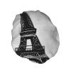 SSIMOO Parisian Coffee Eiffel Tower Stylish And Functional Double-Layer Shower Cap - Reusable And Cute Elastic Bath Cap view 2