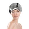 SSIMOO Parisian Coffee Eiffel Tower Stylish And Functional Double-Layer Shower Cap - Reusable And Cute Elastic Bath Cap view 3
