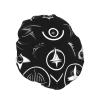 Supernatural Symbols Black Stylish And Functional Double-Layer Shower Cap - Reusable And Cute Elastic Bath Cap view 2