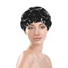 Supernatural Symbols Black Stylish And Functional Double-Layer Shower Cap - Reusable And Cute Elastic Bath Cap view 3